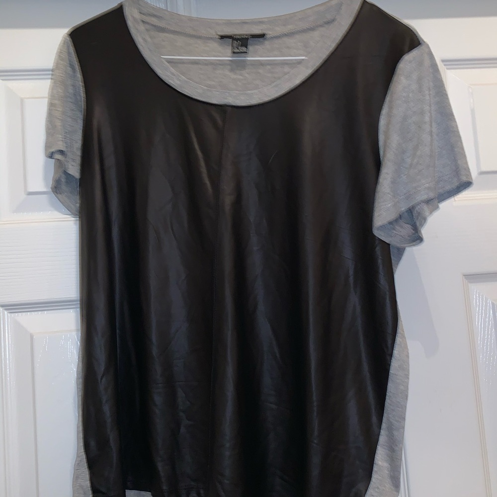 Leather/cotton top